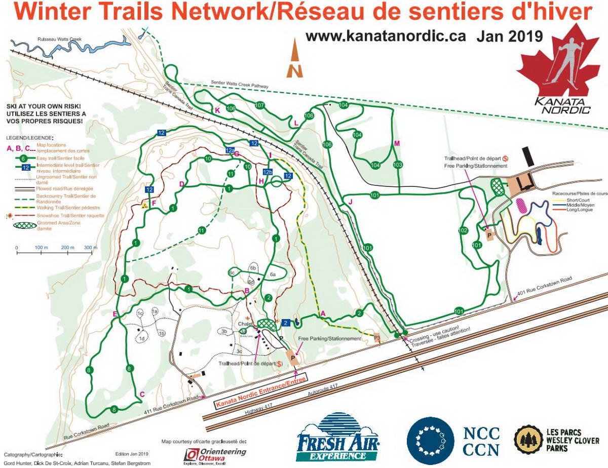 Wesley Clover ski trail map