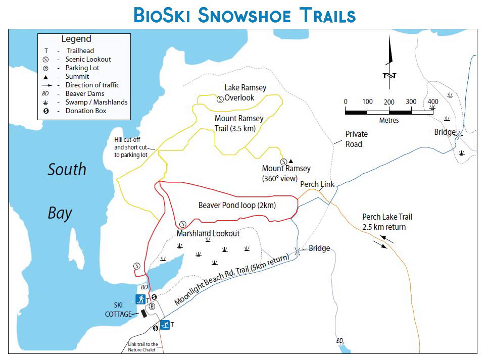 BioSki Snowshoe trail map