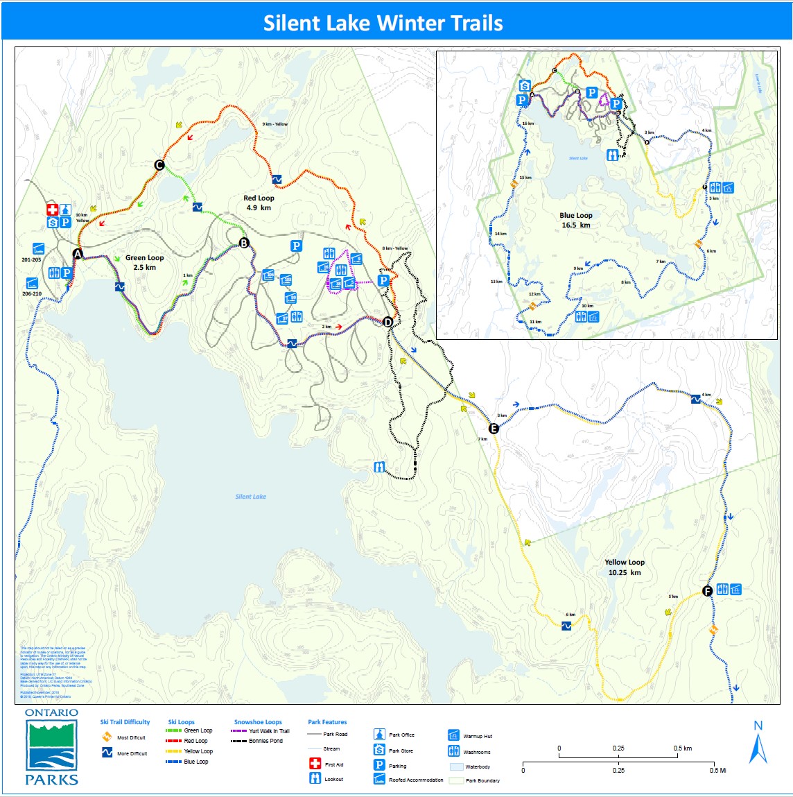 Silent Lake ski trail map