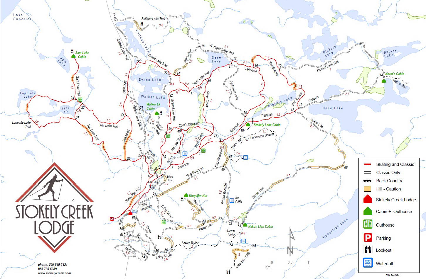 Stokely ski trail map