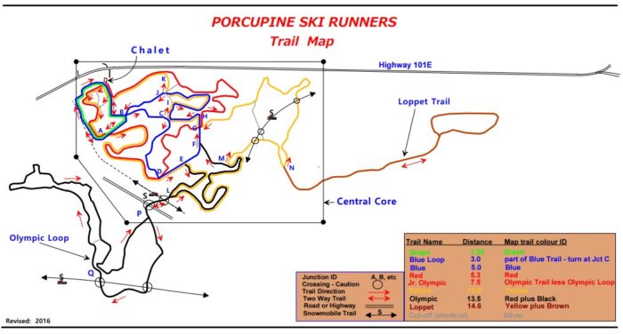 Porcupine Ski trail map