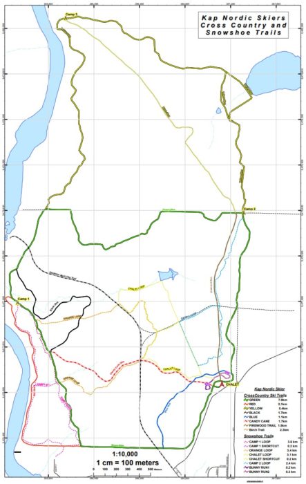 Kap Nordic ski trail map