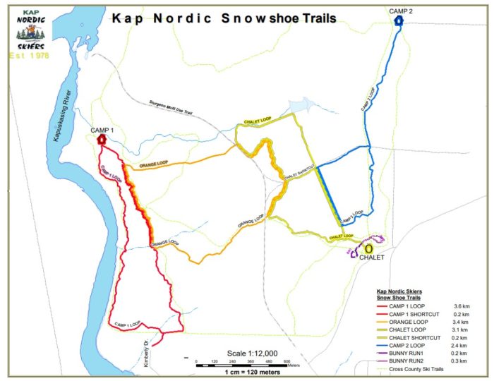 Kap Nordic Snowshoe map