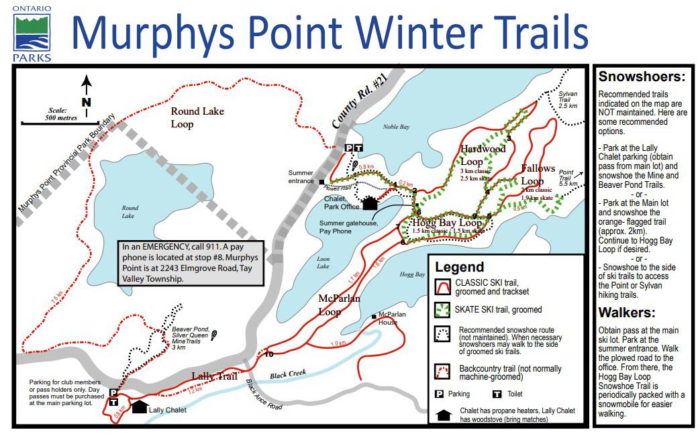 Murphys Point ski trail map