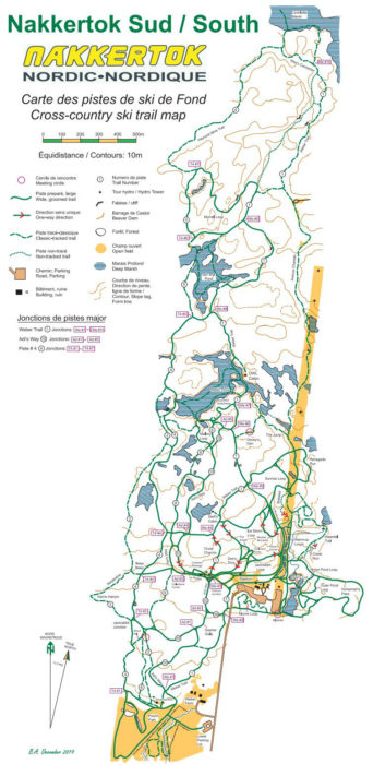 Nakkertok South ski trail map