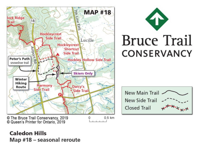 Hockleycrest Snowshoe trail map