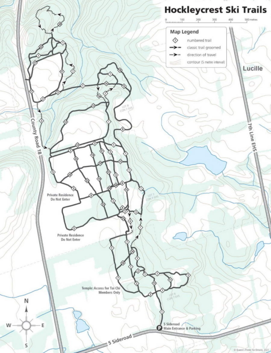 Hockleycrest ski trail map