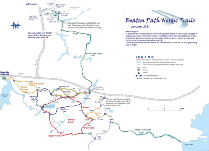Beaten Path Nordic trails map