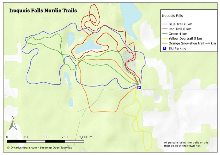 Iroquois Falls ski trail map